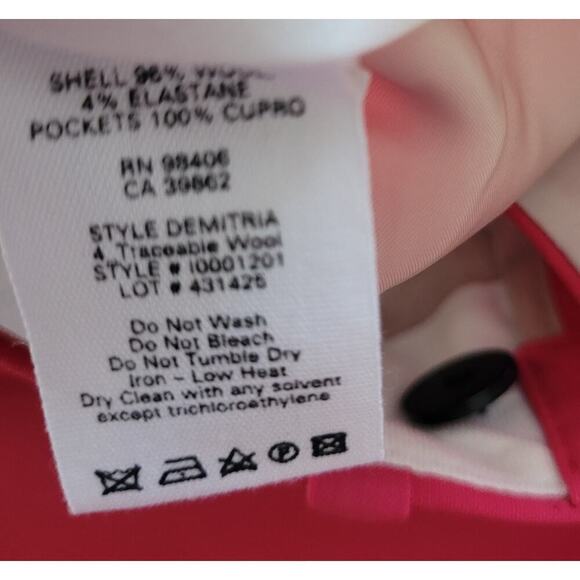 NWT Theory Hot Pink Trousers Suit Pants Size 00 - Picture 13 of 15